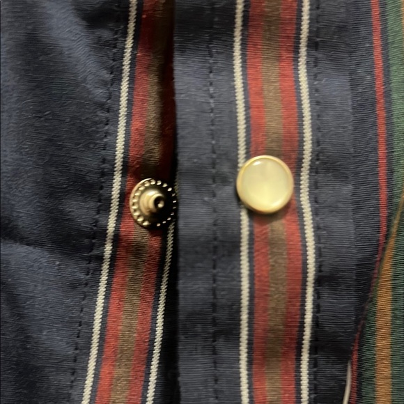 Men's Striped Western Shirt - Blue and Red - Picture 5 of 5